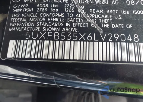 2006 BMW X5 4.4I from USA, damaged, VIN 5UXFB535X6LV29048